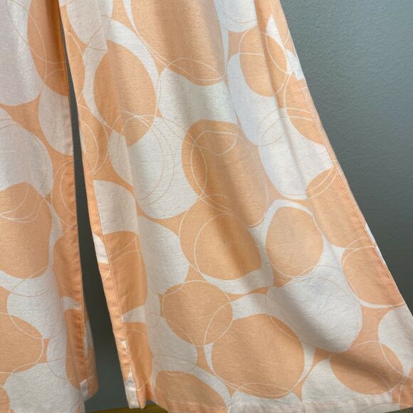 Evelyn Pearson Vintage 60s Ruffle Front Lounge Jumpsuit Size S Peach Wide Leg - Picture 4 of 10